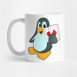 Penguin with Poker cards Mug